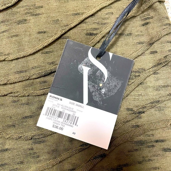 Simply Vera Wang Green (Olive ) Jacquard Design Top Size Small- NWT - Picture 5 of 5